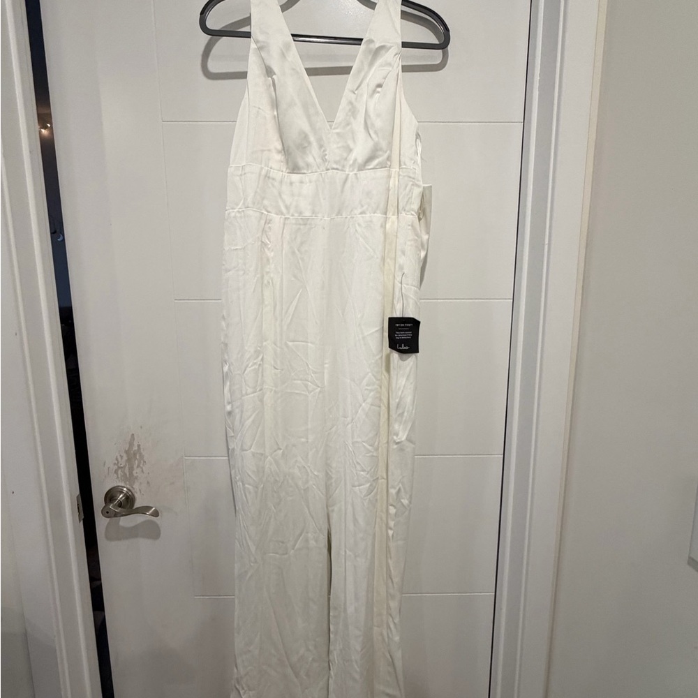 Lulu's Elegant White Jumpsuit